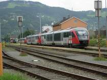 Der morgendliche Regio in die K�rntnerische Landeshauptstadt Klagenfurt wurde am 06.08.08 gleich in Doppelraktion gef�hrt. Aufgenommen im Bahnhof Wolfsberg / Lavanttal