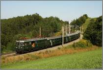 Gep�cktriebwagen 4061 013 f�hrt mit Sonderzug 16576 von M�rzzuschlag nach Wien S�d.Anlass daf�r waren die Feierlichkeiten zum 10 Jahr Jubil�um   10 Jahre UNESCO Welterbe Semmering  
Eichberg 31.08.2008