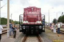 30.08.2008. Br 203 843-8 167 auf dem Gel�nde  SFW Schienenfahrzeugwerk Delitzsch GmbH  anl�sslich der 100 Jahr Feier.