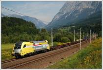 GAG 61825 der SLB von Liefering nach H�ttau Terminal, am 22.8.2008 mit ES 64 U2-033 bespannt, kurz vor Bischofshofen aufgenommen.