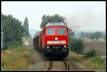 232 308 mit dem FZ 53211 aus Wismar auf dem Weg zum Rostocker Seehafen 26.08.08
