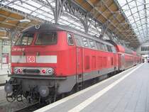 NOCH ziehen die 218er in L�beck ihre Kreise! Aber ab dem Planwechsel werden nur noch 17 Loks f�r DB Regio in Schleswig Holstein fahren. Traurig, traurig! (29.8.08)