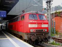 Heute ist nur eine 218 am IC nach Passau in L�beck.sonst werden die Z�ge meistens in Doppeltraktion bef�rdert. (29.8.08)