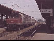 Abfahrbereit steht E 69 in Murnau zur Fahrt nach Oberammergau Sommer 72