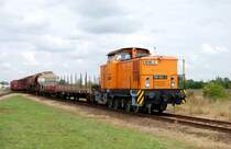 Die ehemalige Werklok der Salzwerke Sta�furt mit einem Fotog�terzug, Sta�furt 20.09.08