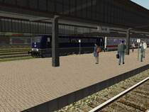 Lok 181-003 mit IC Norddeich Mole-Luxembourg im Hbf Trier.
(German Railroads 4:Entlang der Mosel)