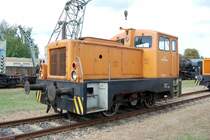 Die V22 ist eine ehemalige Werklok des RAW Magdeburg, Sta�furt 20.09.08