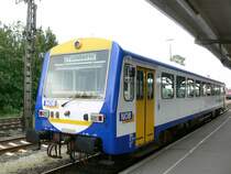 NOB VT411 des Typs NE81 am 05.09.08 im Bahnhof Nieb�ll.Normalerweise bef�hrt er nur die Strecke Nieb�ll-Tondern.Fr�her war der VT auf der WEG Strohg�ubahn Korntal-Weissach beheimatet.