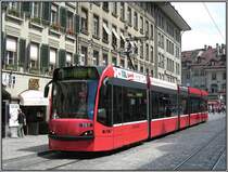 Bernmobil-Tram 761, aufgenommen am 26.07.2008 in der Innenstadt von Bern.