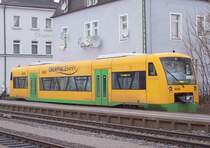 RegioShuttle RS1 (DB-BR 650) VT 40 der neuen Oberpfalzbahn am 27.11.2004 abfahrbereit im Bahnhof Cham / Oberpfalz nach K�tzing. Der technische Betrieb der Bayerischen Waldbahn, Oberpfalzbahn und Vogtlandbahn erfolgt durch die Regentalbahn.