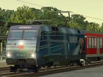 DB BR 152 084-0  Siemens  zieht einige DB Regionalwagen auf die Strecke ProTrain 3.