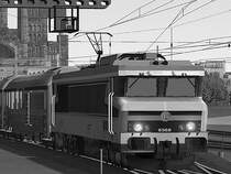SNCF CC6568 fahrt mit Mistral PBA wagen ab vom Bahnhof Moulinsard  auf die Franz�sische Strecke  Ligne 1 .