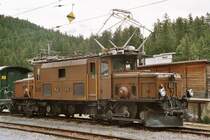 Lokomotive Ge 6/6 Nr. 415 der Rh�tischen Bahn in St. Moritz am 10. Juli 2004. Diese Lok ist die letztgebaute von 15 Maschinen und wurde von SLM/BBC/MFO im Jahre 1929 gebaut. Zurzeit sind noch die drei Loks 412, 414 und 415 betriebsf�hig vorhanden.