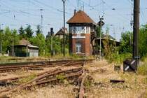 Befehlstellwerk im Juni 2008
Bahnhof Eisenh�ttenstadt ist eigentlich der Bahnhof von F�rstenberg/Oder, das Geb�ude wahrscheinlich um 1900
