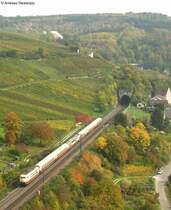 103 184-8 mit dem TEE 91032 (Interlaken Ost-Dortmund) in Istein 12.10.08 L�nge 237 m, Gewicht 450 t, HG 200 km/h