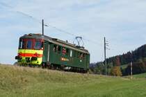 RBe 4/4 1405 f�hrt am 12.10.08 von Neuthal Richtung B�retswil.