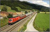Taurus 1016 102 f�hrt mit IC 518   Karl B�hm  von Graz nach Salzburg.
Trieben 20.07.2008