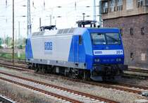 ANGERMÜNDE (Landkreis Uckermark), 16.06.2007, E-Lok 145-CL 201 der RAG im Bahnhof Angermünde