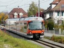 RBS - Triebwagen ABe 4/12 69 unterwegs nach Bern bei B�tterkinden am 13.10.2008