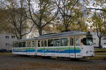 Wagen 125 an der Bald stillgelegten Schleife Ebertpark.