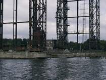 Die Hubbr�cke in Karnin hier sieht man gut die gegen Gewichte.