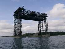 Die Hubbr�cke in Karnin vom Wasser aus.