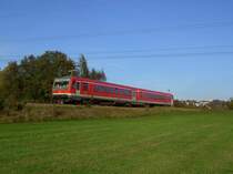 Ein 628 am 18.10.2008 unterwegs auf der Rottalbahn bei Pfarrkirchen. 