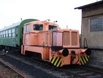 Die V 10B der Weisseritztalbahn am 03.10.08 im Bahnhof Freital Hainsberg.