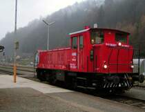 DH 600.3 bei ihrer �berstellung von Lavam�nd (K�rnten) nach Graz (Steiermark) am 17.12.04 im Bhf. Frantschach
