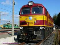 RailPolska M62M-007 . Eine mit GM-Motor modernisierte Lok des Typs M62 dieser polnischen Privatbahn, welche zuvor in der Slowakei fuhr.
27.09.2008  Rzepin (Reppen)