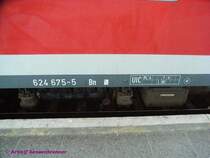 UIC-Anschriftsfeld des in Polen verkehrenden SA110-04: 
Er hat seine deutsche Anschrift als 624 675 behalten.
Immerhin hatte er hier auch schon eine Zulassung f�r Polen :-)
Alle gesehenen SA110 hatten noch die deutschen Anschriften, aber nicht alle mit Zulassung f�r Polen. D�rfen die dann �berhaupt in Polen fahren (lach)...

06.04.2007 Szczecin-Glowny 
