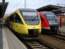 Getr�nkeland als OLA80029 von Rostock Hbf.nach G�strow kurz vor der Ausfahrt im Rostocker Hbf.(11.10.08)