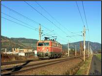 1042 020 f�hrt als Lokzug in die ehemalige Heimatdienststelle Knittelfeld. Niklasdorf 9.11.08