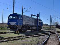 G 2000 der NIAG im Bf Nordhausen abgestellt am 04.04.2007.
Die Lok braucht wohl Wasser ?