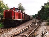 V100 Emsland II (ex-DB 212 194-5) der Emsl�ndische Eisenbahn GmbH mit �bergabeg�terzug 56456 zwischen Sedelsberg und Ocholt auf Bahnhof Sedelsberg am 19-8-2004. Bild und scan: Date Jan de Vries.