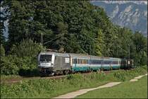 1116 038  SIEMENS  ist mit dem IC 84  MICHELANGELO , Rimini - M�nchen Hbf, beim Kloster Raisach auf dem Weg in die Bayerische Landeshauptstadt. (09.07.2008)