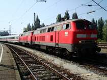 V 218 166 und-163 mit IC in Lindau am 30.08.2008
