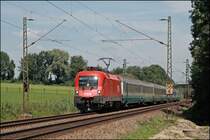 Wenige Minuten sp�ter folgt die Schwesterlok 1116 039 mit dem IC 87  TIEPOLO , M�nchen Hbf - Venezia Santa Lucia, zum Brenner. (10.07.2008)
