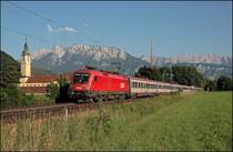 Im herrlichen Abendlicht des sch�nen 10.07.2008 konnte die 1116 179 mit dem OEC 161  VORALBERG , Z�rich HB - Wien Westbahnhof, vor dem Kloster Raisach abgelichtet werden.
