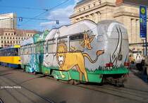 Anh�nger der Linie 7 als Vollwerbetr�ger f�r den Leipziger Zoo - 13.01.2005