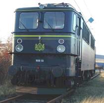 WAB55 abgestellt in der Ladestra�e h�he Aufsicht im Cagro-Bahnhof Rostock-Seehafen(16.01.05