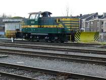 SNCB-Rangierlok 8252 steht in L�ttich-Kinkempois mit an beiden Enden angebrachten Schneepfl�gen. Aufgenommen am 25/01/2009.