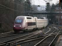Thalys 4343 Paris - K�ln f�hrt in den Bhf Aachen ein. Aufgenommen am 24/01/2009.