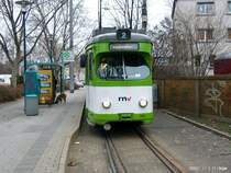 GT8 Nf 501 am 31.01.09 an der Schleife Neckarstadt West