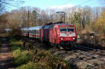 Zwischenfrhling im Januar 2009 an der KBS 980 mit 120 117-7.