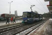 Kt4D Wagen 212 am 02.02.09 an der Haltestelle: Klinikum
