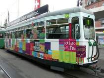 BVB - Tramanh�nger  B 1439 mit Werbung unterwegs in Basel am 22.11.2008