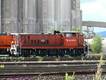 Werksdiesellok 1431 des Stahlwerks Arcelor-Mittal in Florange-Ebange.
Florange-Ebange (deutsch Fl�rchingen-Ebingen), nahe bei Thionville (Diedenhofen) an der M�ndung der Fensch in die Mosel gelegen, wurde in den 1950/60er Jahren zu einem Zentrum der lothringischen Schwerindustrie ausgebaut. Das Stahlwerk geh�rt heute zu Arcelor-Mittal.
30.07.2007
