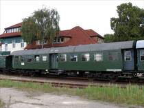 Wagen Byg 642, hergestellt 1957 auf der Basis eines preu�ischen Abteilwagenrahmens; DB Nummer: 75 443, sp�ter 50 80 29 - 11 642; Museumszug der Arbeitsgemeinschaft Geesthachter Eisenbahn, 14.09.2008 
