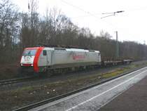 189 093 der Veolia bei der Durchfahrt in Dinslaken am 5.2.2009